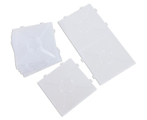 8 Bügelperlen Platten Steckplatten Quadratisch und transparent 