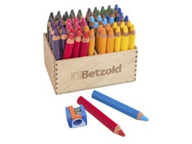 Betzold Super-Jumbo-Dreikant-Farbstifte inkl. Spitzer, 60 Stück