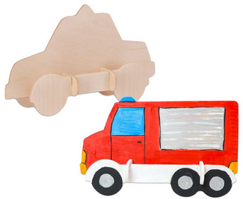 Marabu 3 D Puzzle aus Holz: Polizei und Feuerwehrauto