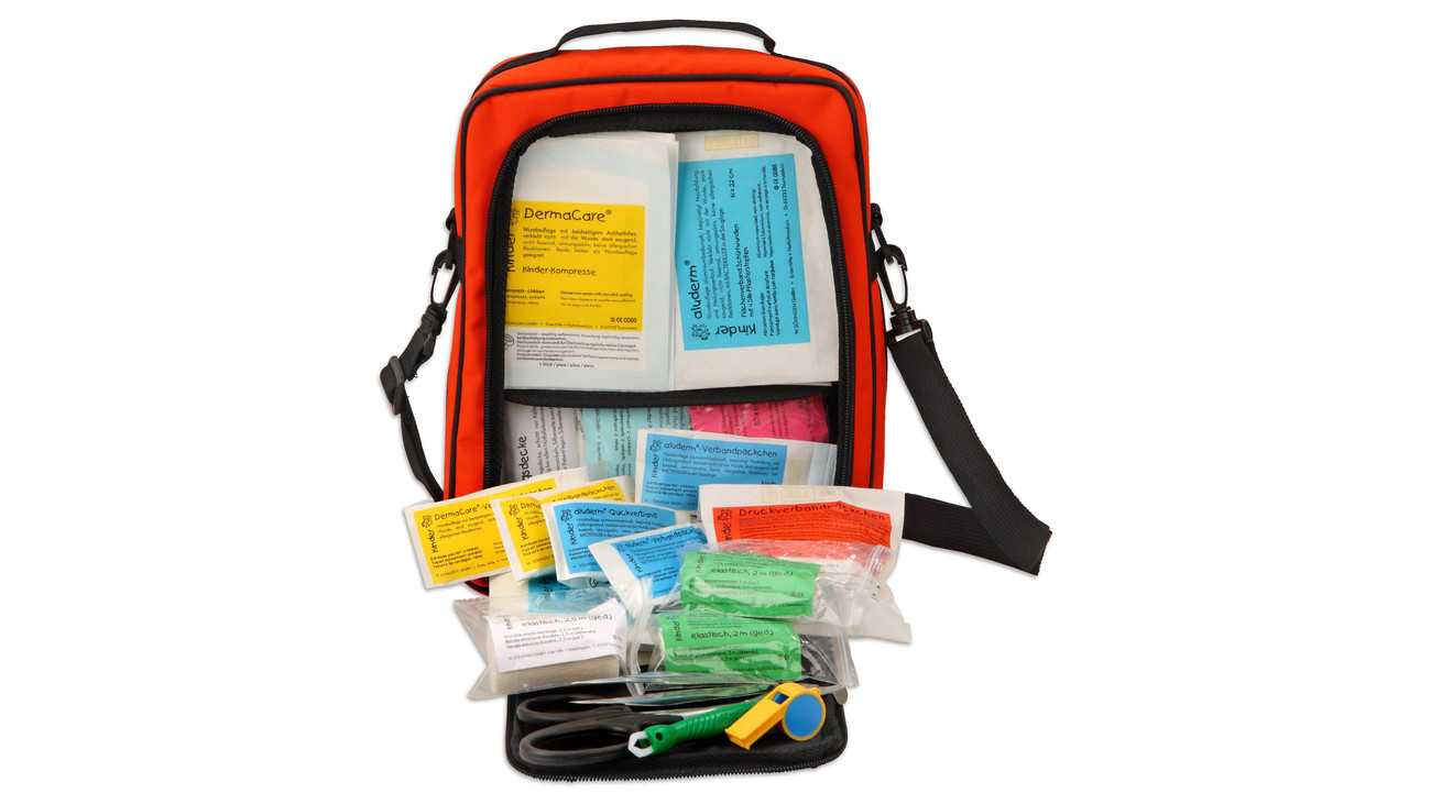 SÖHNGEN Erste-Hilfe-Tasche KiTa unterwegs, orange, Nylon, mit Inhalt