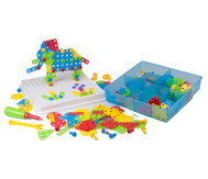 Steck-Spiel Kinder-Spielzeug Werkzeug Betzold Buntes Schrauben-Spiel 64-tlg 