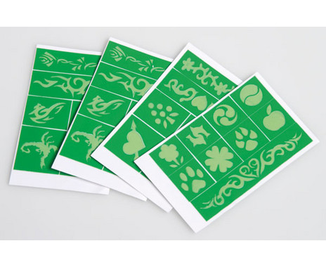 Clundoo Tattoo Stifte Set - 6 Glitzerfarben Mit 9 Schablonen Für Kinder