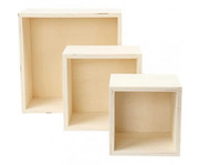 Holzbox Quadrat 3er Set 1