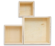 Holzbox Quadrat 3er Set 3