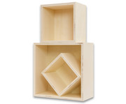 Holzbox Quadrat 3er Set 4