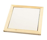 Porzellanuntersetzer mit Holzrahmen