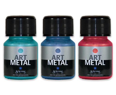 Schjerning Metallic Farben tuerkis rot blau 3er-Set