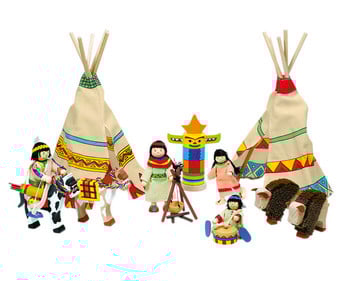 goki Biegepuppen und Tipi Kleiner Adler 14 teilig