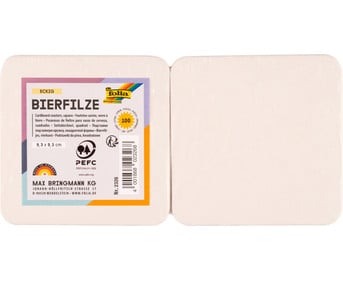 folia Bierdeckel quadratisch blanko 100 Stück
