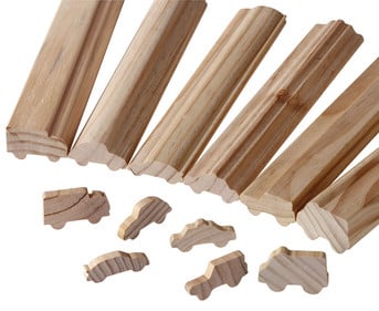 Holzstangen zum Selbstabsägen