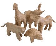 Pappmaché Tierset mit 5 Tierfiguren 2