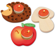 3 Teelichthalter Herbst, blanko
