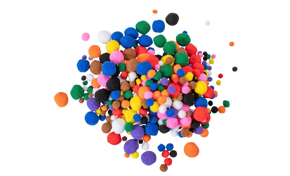 Bunte Pompon-Bälle, 525 Stück