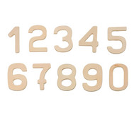 10 Blanko Holz-Zahlen