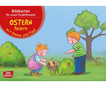 Kamishibai Bildkarten Ostern feiern mit Emma und Paul