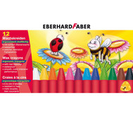 12 Wachsmalkreiden, sortiert im Kartonetui