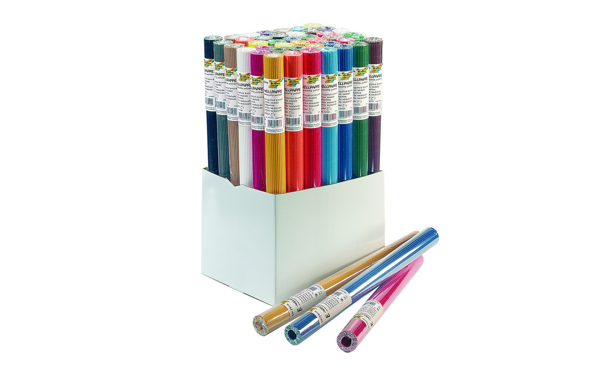 Folia Bastel-Wellpappe 3D-Welle – 10 Bogen, 25x35 Cm, 5 Farben, Doppelseitig Gefärbt, Für Kreative Projekte