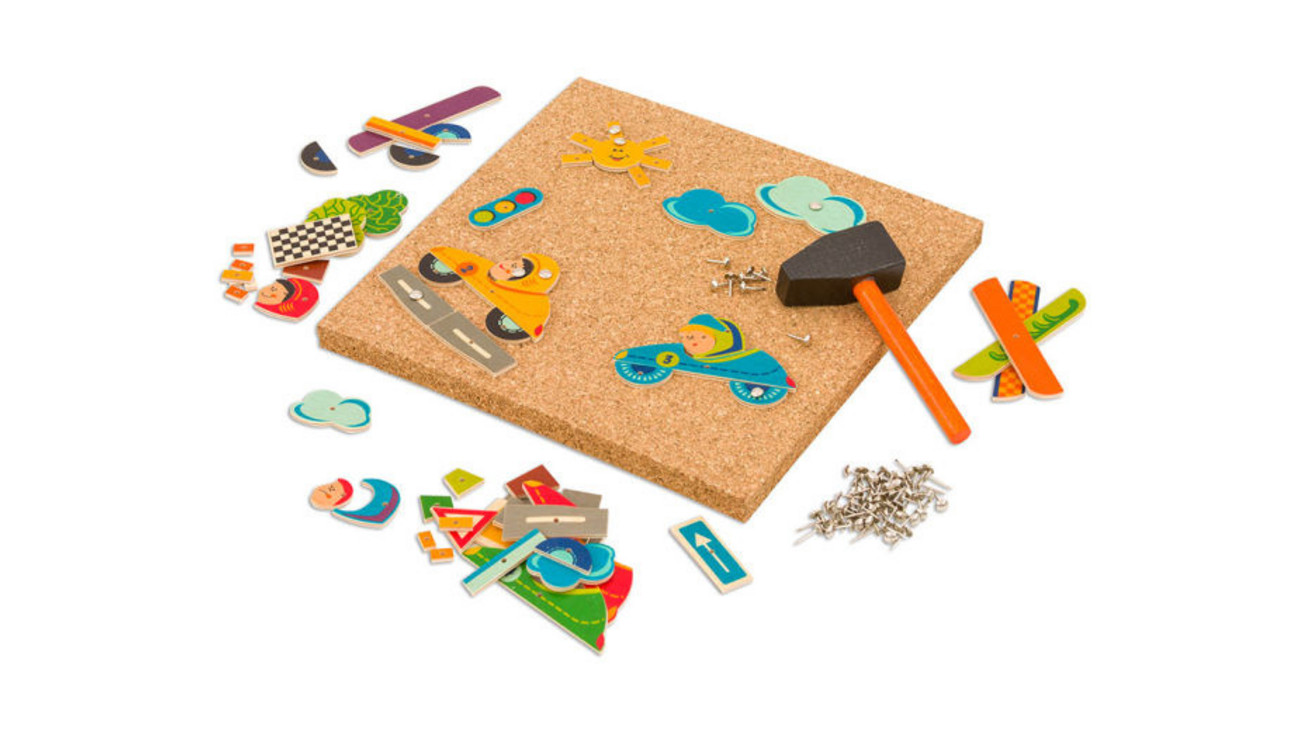 Hammerspiel Für Kinder – 180 Teile Feen, Pilze & Blumen Mit Korkplatte