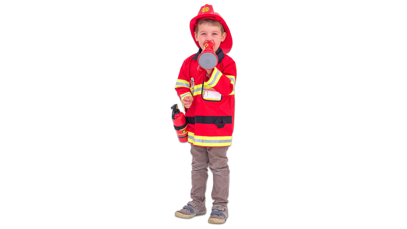 Kleinkind-Kostüm Feuerwehrmann rot Kinderkostüm Feuerwehrkostüm 