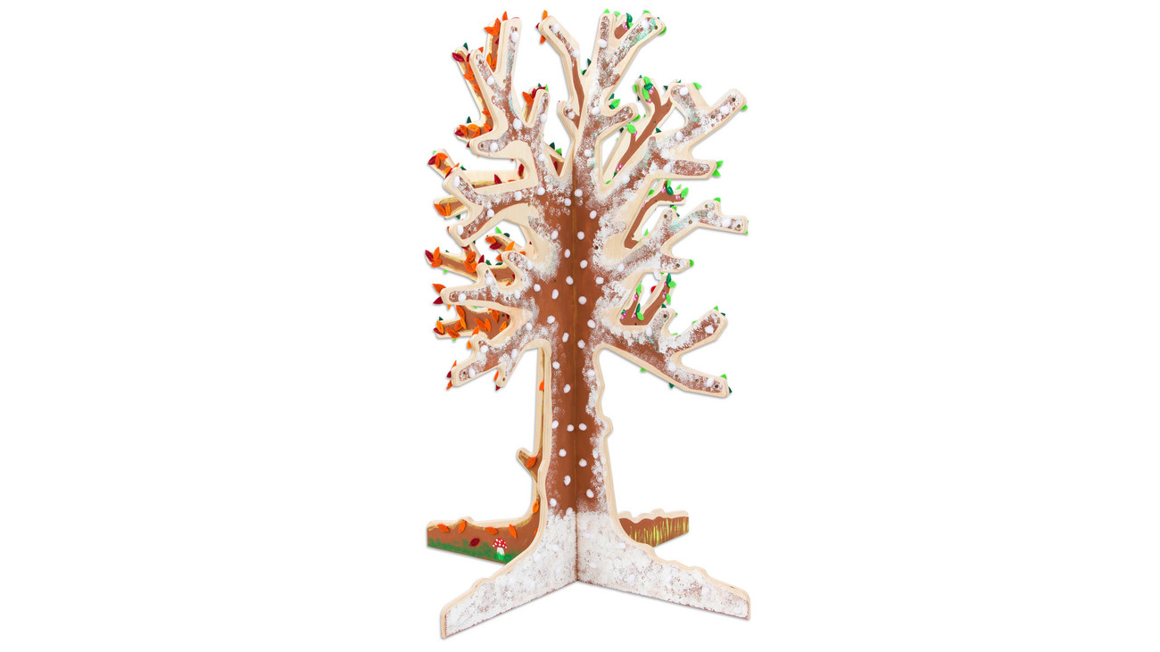 Kleiner Jahresthemenbaum Bätz Holzspielzeug geschliffen Deko Baum Jahreszeiten 