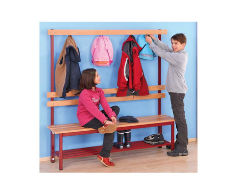 Garderobe mit Sitzbank und Haken, Garderoben für Kindergarten