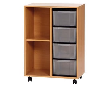 Flexeo® Regal 2 Reihen 4 große Boxen 2 Fächer links
