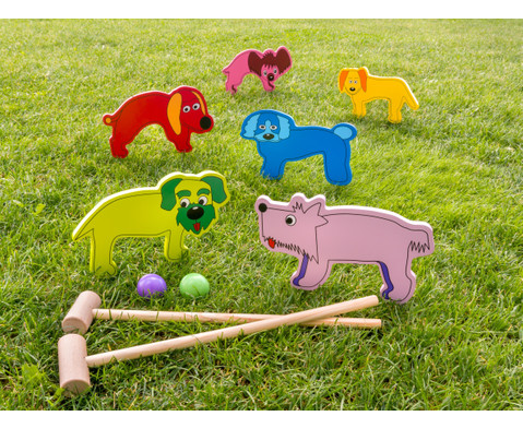 Kinder-Krocket-Spiel-Set 10-teilig Holz Garten-Outdoor-Spiel Kinderzimmer 