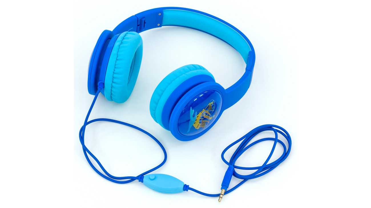 Stereo Kopfhörer, kabelgebundene Kinder Headphones mit Dezibel-Begrenzung 85 dB, On-Ear Headset, 120cm Audiokabel , 3,5mm-Klinke blau/ orange Hama Kinderkopfhörer 