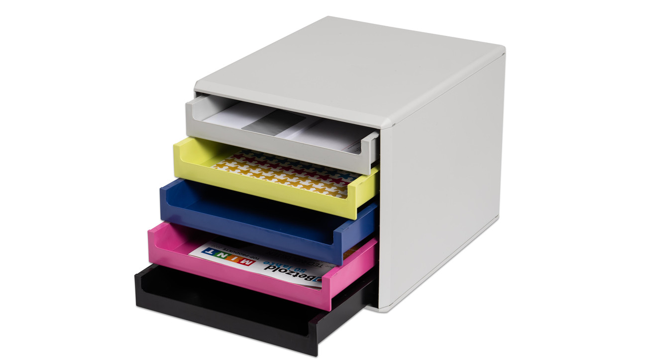 Schubladenbox mit 5 Schüben bis DIN A4 Plus | BETZOLD | Stifte & Schreibwaren
