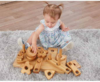 Stapel und Baublock aus Holz