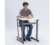Einer Schülertisch L Fuß ohne Drahtkorbablage 4