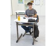 Einer Schülertisch L Fuß ohne Drahtkorbablage 7