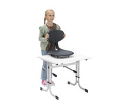 Einer Schülertisch C Fuß höhenverstellbar ohne Drahtkorbablage 4