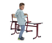Zweier Schülertisch C Fuß ohne Drahtkorbablagen 4