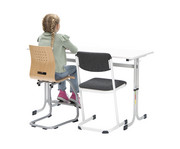 Zweier Schülertisch C Fuß höhenverstellbar ohne Drahtkorbablagen 7