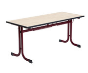 Zweier Schülertisch C Fuß mit Drahtkorbablagen 1