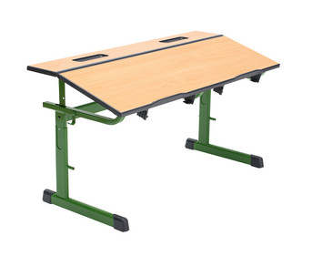 Ecoflex Zweier Schülertisch höhenverstellbar ohne Drahtkorbablage