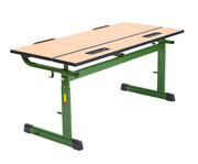 Ecoflex Zweier Schülertisch höhenverstellbar ohne Drahtkorbablage 7