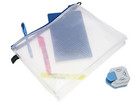 Reißverschlussbeutel mit Dehnfalte ohne PVC 3 Stück transparent