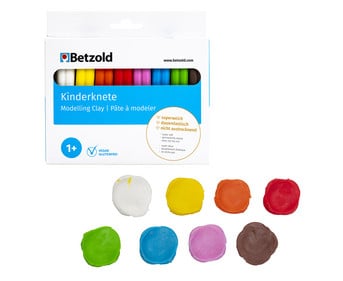 Betzold Weiche Kinderknete 8 Farben je 33 g