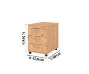 Betzold Rollcontainer Solid mit 4 Schüben abschließbar 3