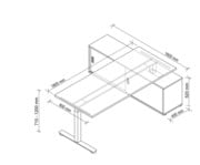 Betzold Schreibtisch Comfort mit Sideboard elektrisch höhenverstellbar 3