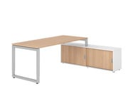 Betzold Schreibtisch mit Sideboard höhenverstellbar Kufengestell 5