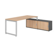 Betzold Schreibtisch mit Sideboard höhenverstellbar Kufengestell 4