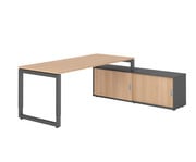 Betzold Schreibtisch mit Sideboard höhenverstellbar Kufengestell 3