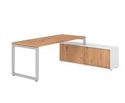 Betzold Schreibtisch mit Sideboard höhenverstellbar Kufengestell 2