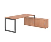 Betzold Schreibtisch mit Sideboard höhenverstellbar Kufengestell 4