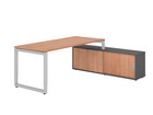 Betzold Schreibtisch mit Sideboard höhenverstellbar Kufengestell