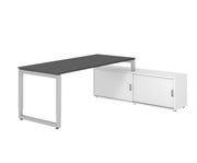 Betzold Schreibtisch mit Sideboard höhenverstellbar Kufengestell 2