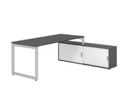 Betzold Schreibtisch mit Sideboard höhenverstellbar Kufengestell 6